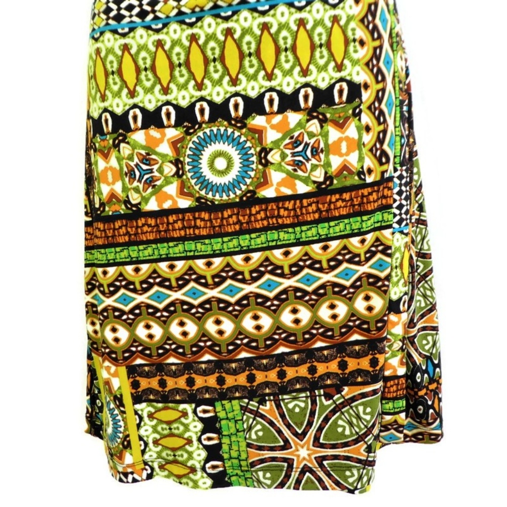 Calvin Klein Wrap Dress Mod Retro Psychedelic Knit Spandex 8 - Picture 5 of 8